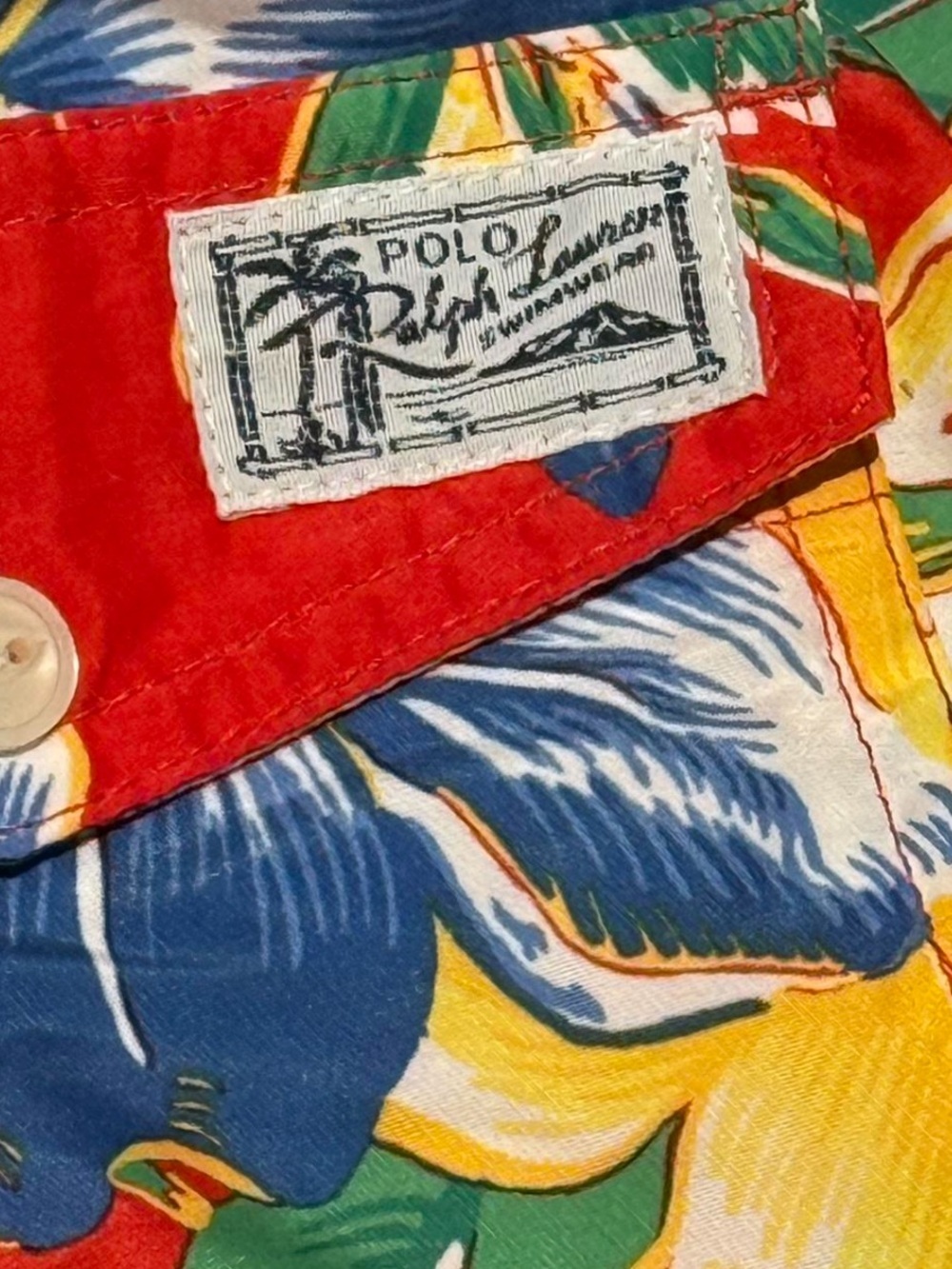 Men's Polo Ralph Lauren Red Floral Swim Trunks - Picture 3 of 4